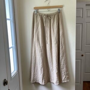 Velvet Bailey Linen Skirt, “biscuit” color, size: xs